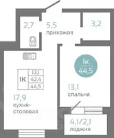 Планировка 1-комн.