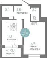 Планировка 1-комн.