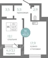 Планировка 1-комн.