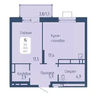Планировка 1-комн.